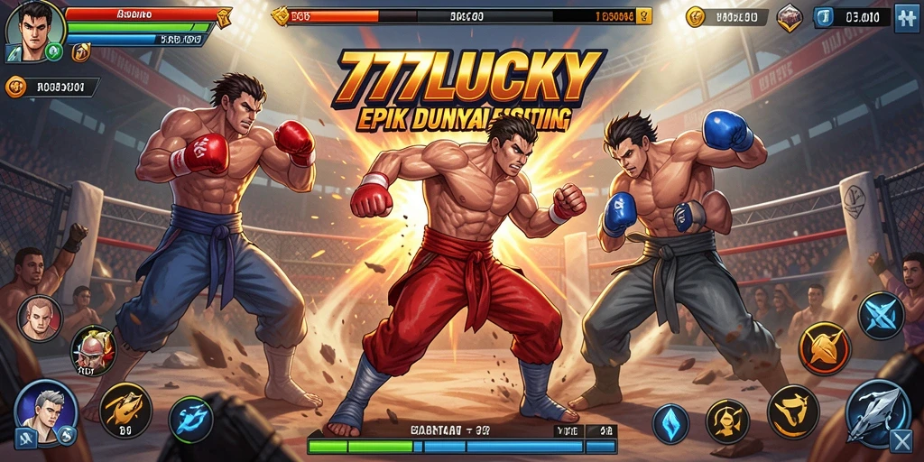 Gameplay pertarungan seru di 777LUCKY dengan karakter dinamis.