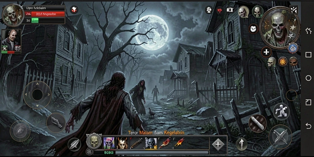 Tangkapan layar menampilkan suasana menegangkan dalam game Horror 8G8G.