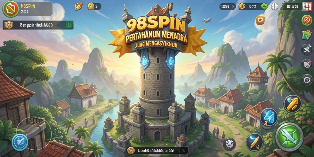 Gameplay menara pertahanan yang menegangkan dan seru di 98SPIN.