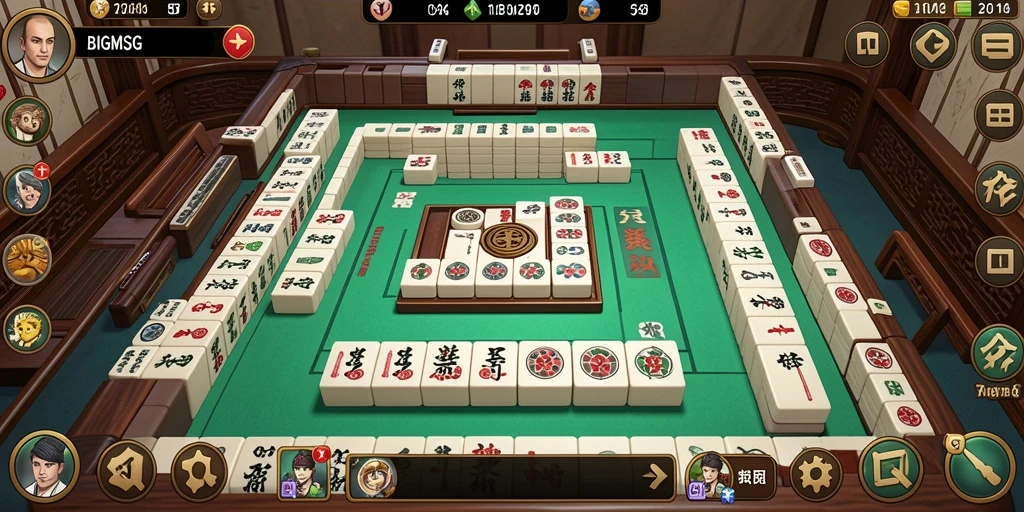 Tangkapan layar utama BIGMSG menampilkan gameplay Mahjong yang seru dan menantang.