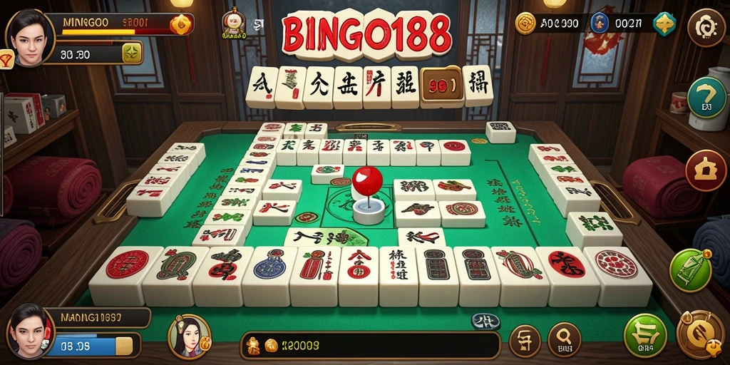 Tampilan screenshot BINGO188 menampilkan gameplay Mahjong yang mengasyikkan.