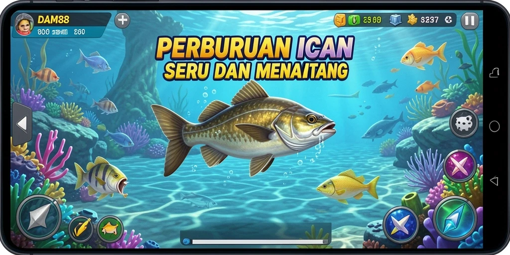 Screenshot gameplay DAM88 menampilkan aksi menembak ikan yang seru dan grafis yang memukau.