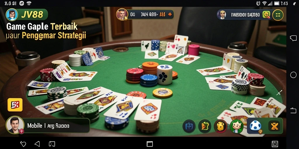 Tampilan gameplay menarik dalam game Gaple JV88.