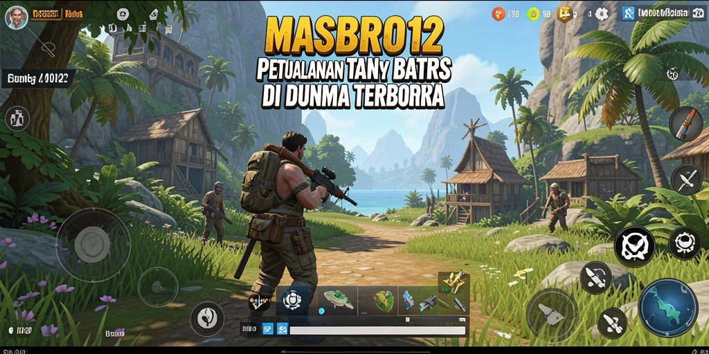 Screenshot gameplay <strong>MASBRO12</strong> menunjukkan eksplorasi dunia terbuka yang luas.
