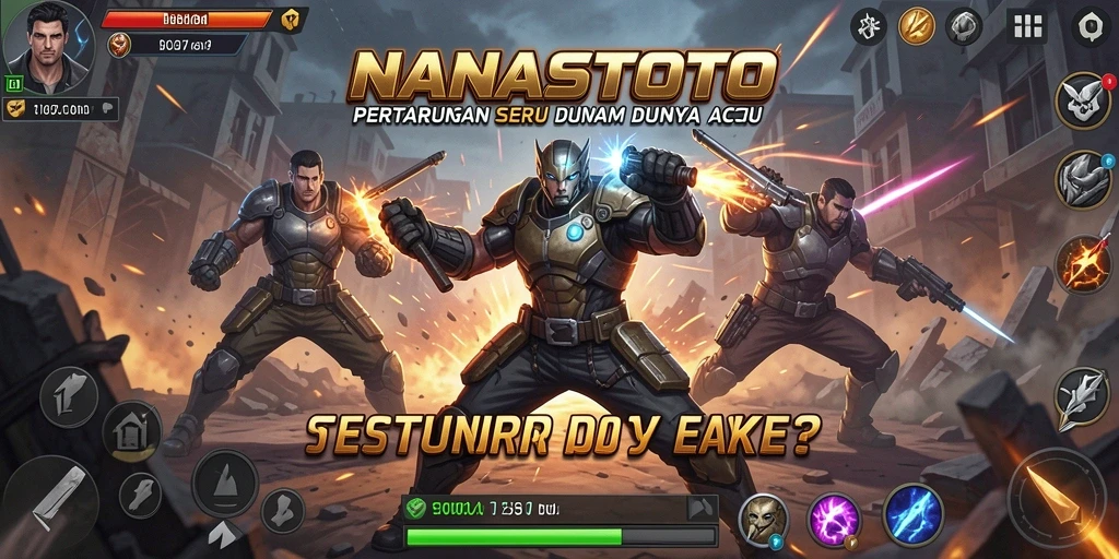 Screenshot NANASTOTO menampilkan aksi pertarungan seru antara karakter dengan grafis memukau.