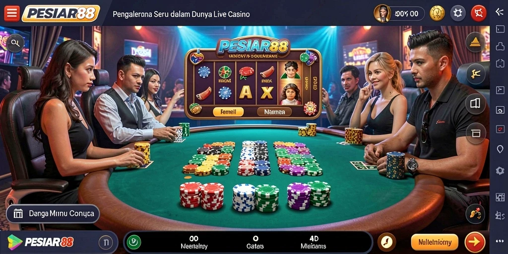 Tampilan mendebarkan dari gameplay Live Casino PESIAR88.