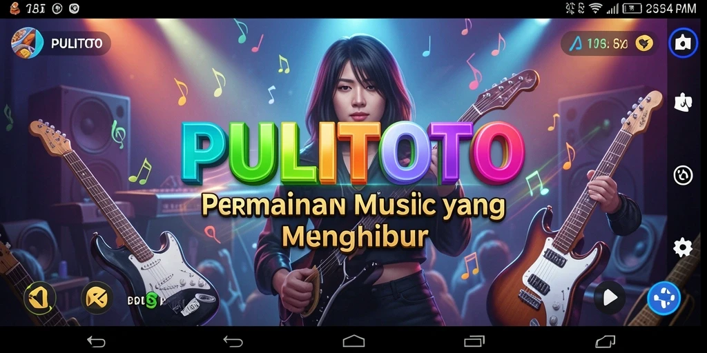 Tampilan utama PULITOTO dengan gameplay musik yang seru.