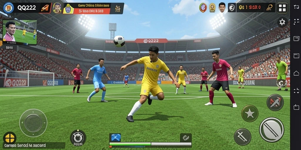 Tampilan gameplay seru dari QQ222, penuh aksi olahraga.