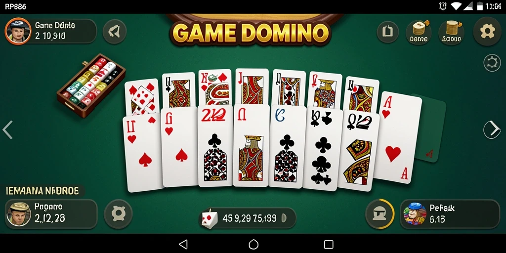 Tampilan gameplay seru dalam permainan Domino RP886.