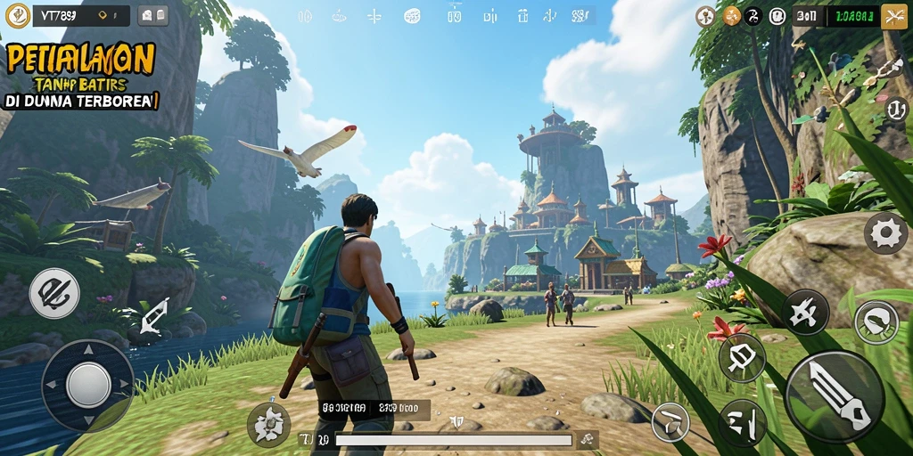 Tangkapan layar gameplay yang menampilkan eksplorasi dunia terbuka.