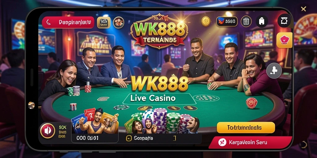 Screenshot gameplay Live Casino WK888 yang mendebarkan.